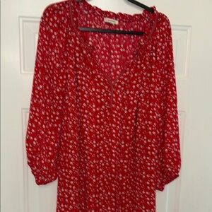 Max Studio Red and White full  Sleeve blouse 2X